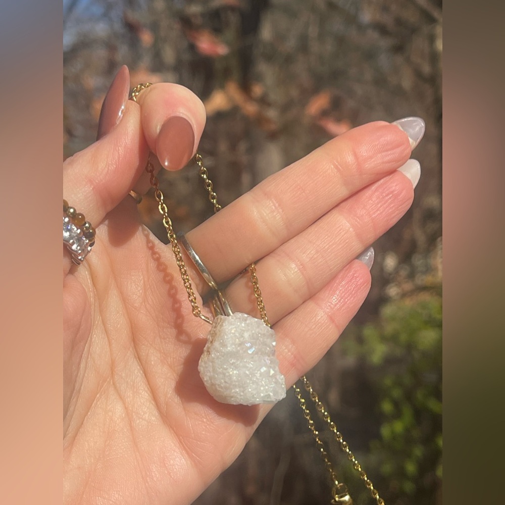 Geode Cluster Statement Necklace - image 4